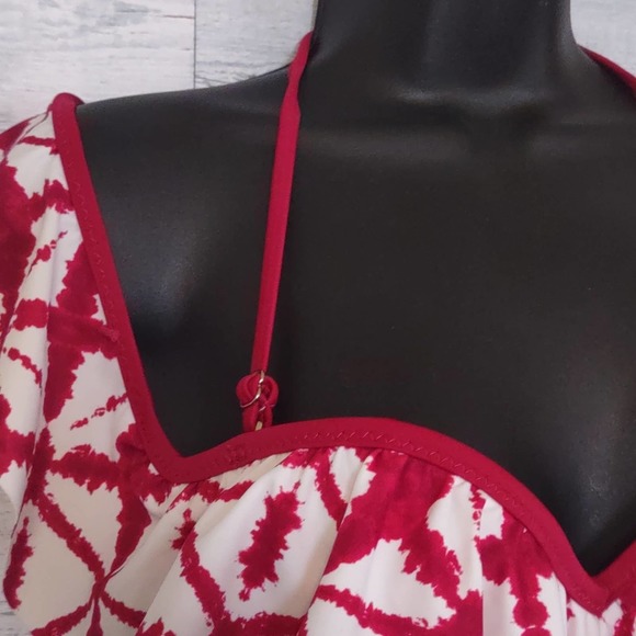 Raisins Dharma Ruffle Off the Shoulder Bandeau Bikini Swim Top Small - Picture 9 of 12